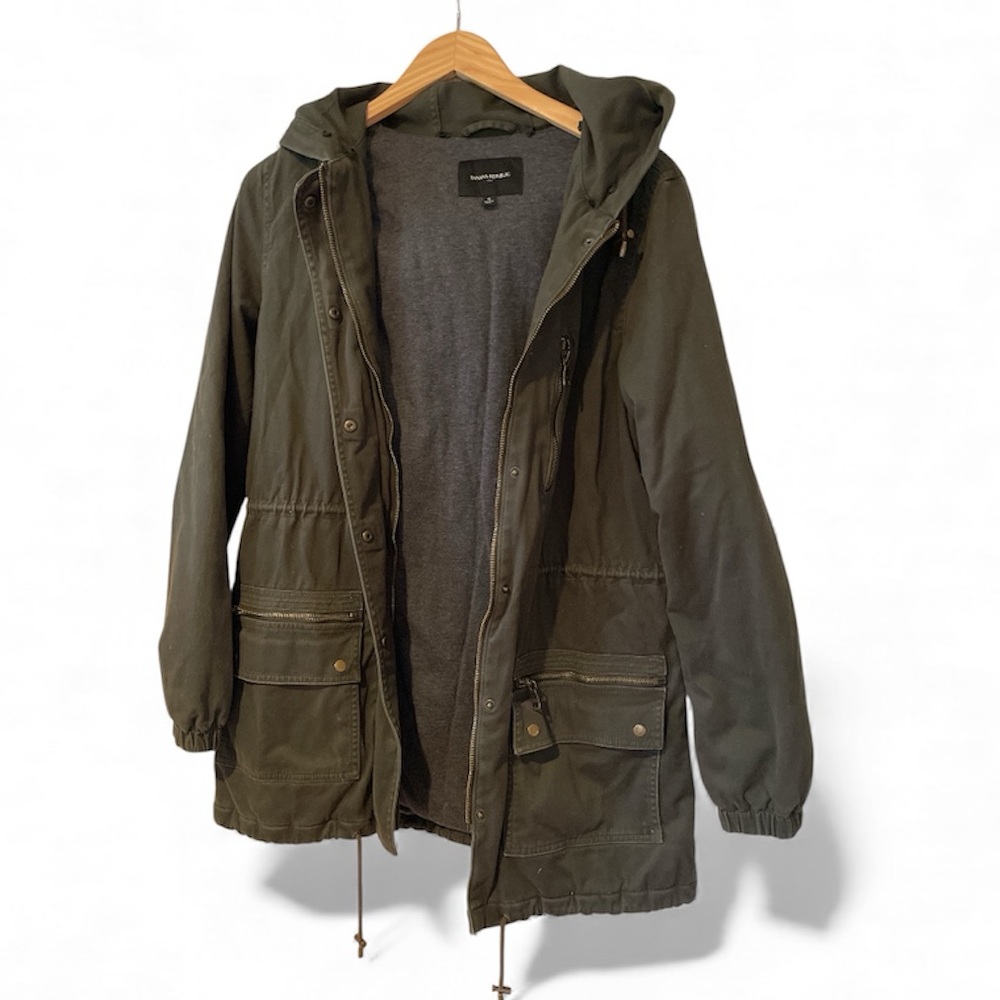 Women’s Banana Republic Green Hooded Jacket SZ S